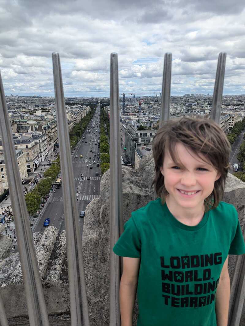 View from the Arc de Triomphe back down the Champs Elysses