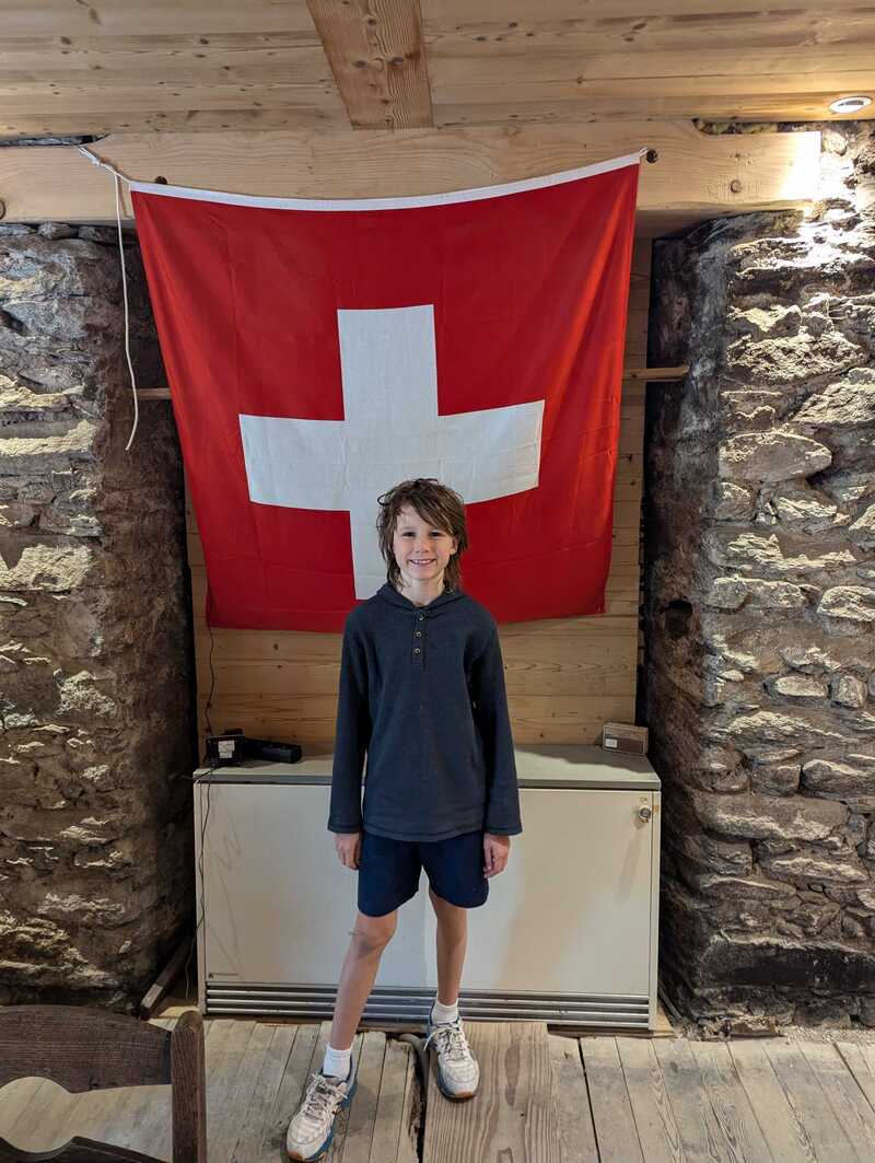 Jake and the Suisse flag