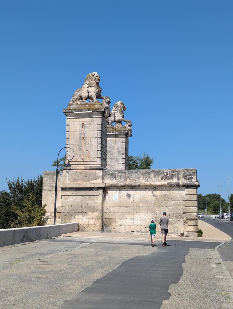 The bombed-out Lion bridge in Arles