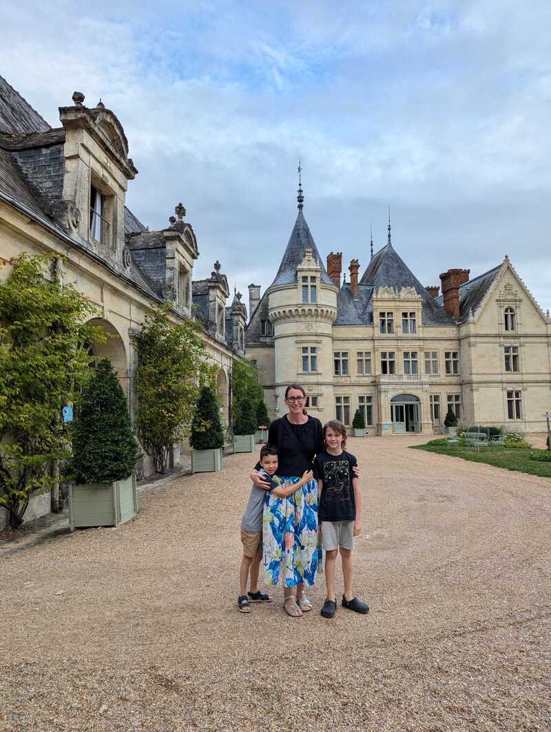 Jake, Miles and Sonia at Château de la Bourdaisière