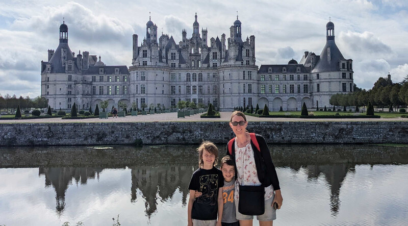 Jake, Miles and Sonia at Château Chambord